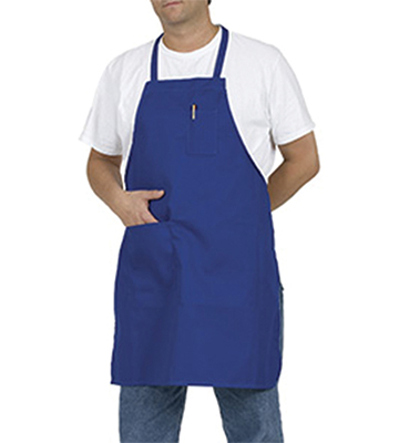 Bib Apron Royal Blue with Pockets