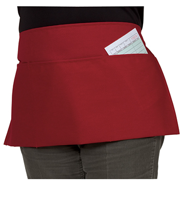 Waist Apron Dark Red with Pockets