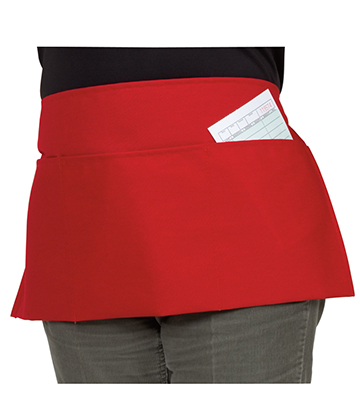 Waist Apron Bright Red with Pockets