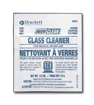 081210 Manual Bar Glass Cleaning Packets 1/2 Oz.