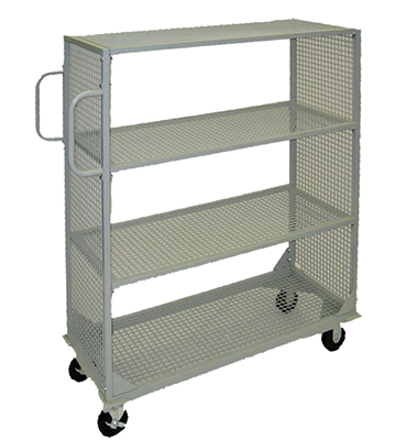 Gray Wire 3 Shelf Mobile Cart 46"L x 20"W x 54"H