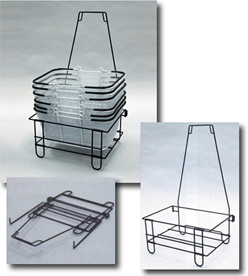 Black Collapsible Wire Shopping Basket Stand 14.5"L x 13"W x 27