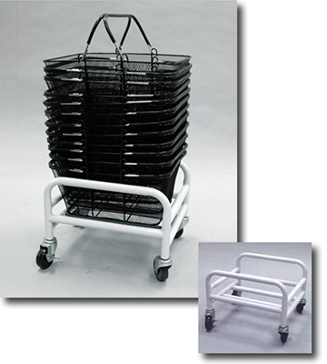 White Mobile Shopping Basket Cart for item 082862, 082863 17"L x 14"W x 1