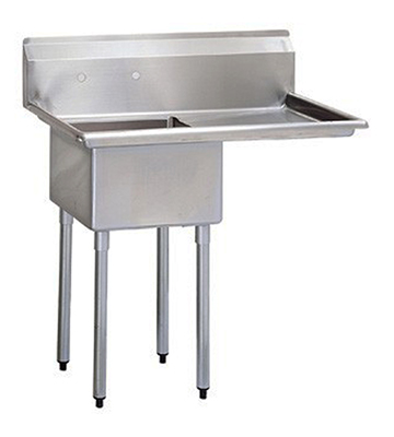 Stainless Steel Sink with Drain Board 38.5"L x 24"