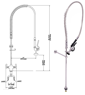 Deck Mount Pre-Rinse Faucet