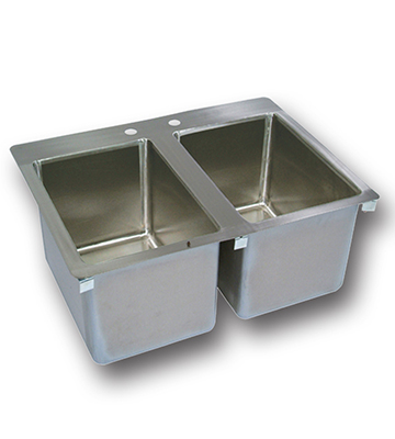 Drop-In Sink with 2-Compartments & Drain 24"L x 18"W x 10"H