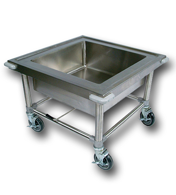 Stainless Steel Mobile Soak Sink 26.89" Sq. x 20.89"H