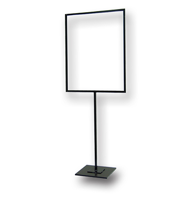 Black Floor Stand Sign Holder 23"W x 58"H