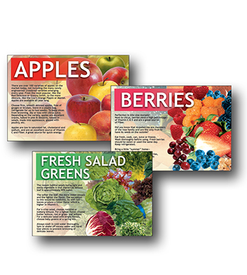 Produce Color Coded Tags For Nutrition Set 11"L x 7.75"H