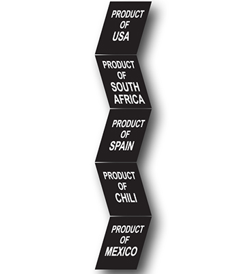 Produce Country of Origin Strip Sets 1.5"L x 2.5625"H