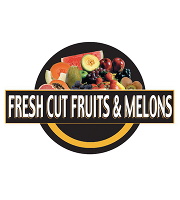 FRESH CUT FRUITS & MELONS Produce 3-D Photo St Sign 20"L x 13.5