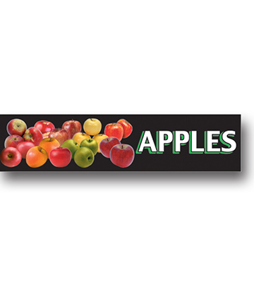 APPLES Produce Catagory Photo Signs 33"L x 7.75"H