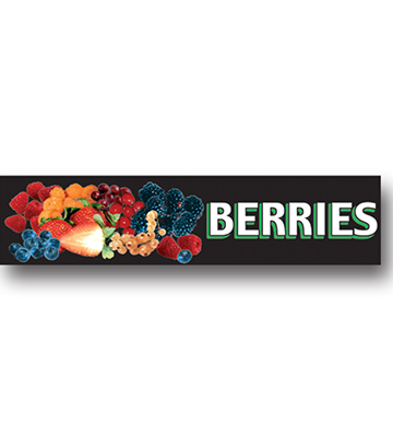 BERRIES Produce Catagory Photo Sign 33"L x 7.75"H