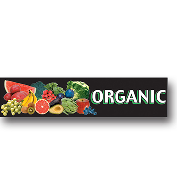ORGANIC Produce Catagory Photo Sign 33"L x 7.75"