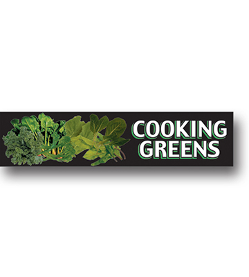 COOKING GREENS Produce Catagory Photo Sign 33"L x 7.75"H