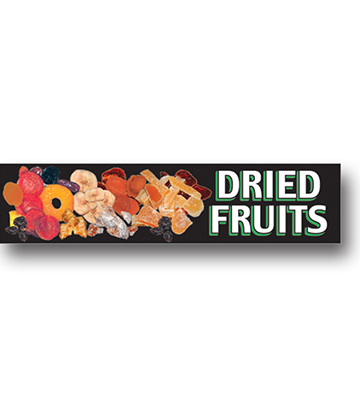 DRIED FRUITS Produce Catagory Photo Sign 33"L x 7.75"H
