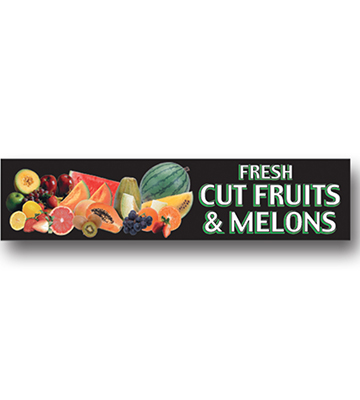 FRESH CUT FRUITS Produce Catagory Photo Sign 33"L x 7.75"H
