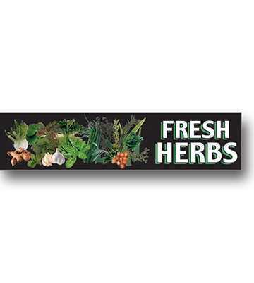 FRESH HERBS Produce Catagory Photo Sign 33"L x 7.75"H
