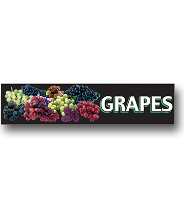 GRAPES Produce Catagory Photo Sign 33"L x 7.75"H