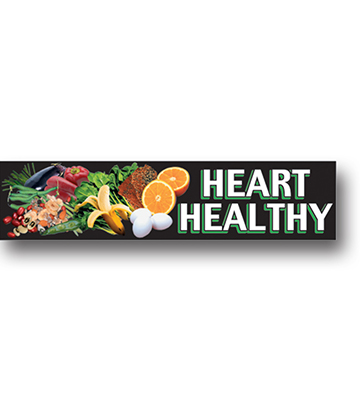 HEART HEALTHY Produce Catagory Photo Sign 33"L x 7.75"H