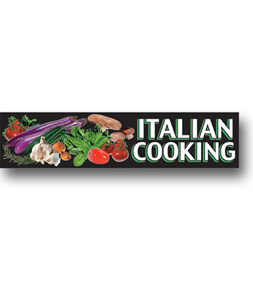 ITALIAN COOKING Produce Catagory Photo Sign 33"L x 7.75"H