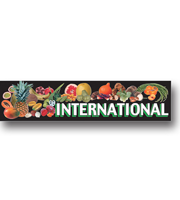 INTERNATIONAL Produce Catagory Photo Sign 33"L x 7.75"H