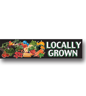 LOCALLY GROWN Produce Catagory Photo Sign 33"L x 7.75"H