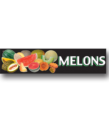 MELONS Produce Catagory Photo Sign 33"L x 7.75"H