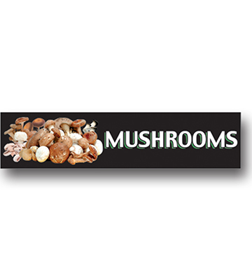MUSHROOMS Produce Catagory Photo Sign 33"L x 7.75"H