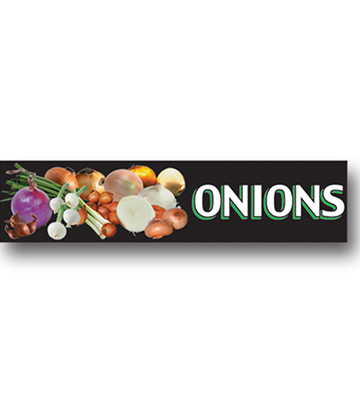 ONIONS Produce Catagory Photo Sign 33"L x 7.75"H