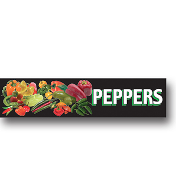 PEPPERS Produce Catagory Photo Sign 33"L x 7.75"H