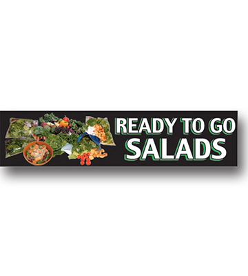 READY TO GO SALADS Produce Catagory Photo Sign 33"L x 7.75"H