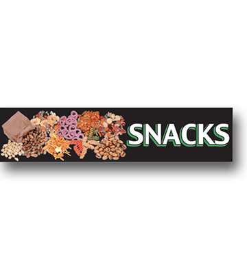 SNACKS Produce Catagory Photo Sign 33"L x 7.75"H