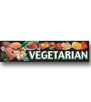 VEGETARIAN Produce Catagory Photo Sign 33"L x 7.75"H