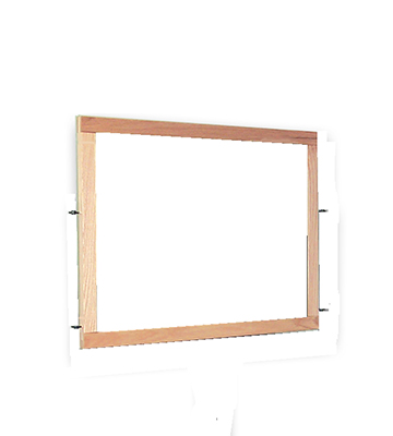 Wood Frame for Chalk Art with Side Fixture Hooks 24"L x 18"H