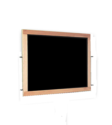 Wood Frame with Side Fixture Hooks & 2-Sided Blackboard 24"L x