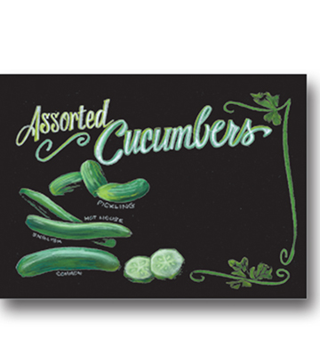 CUCUMBERS Produce Blackboard Insert 22"L x 16.375"H