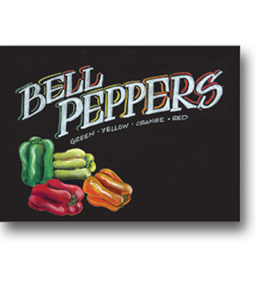 BELL PEPPERS Produce Blackboard Insert 22"L x 16.375"H