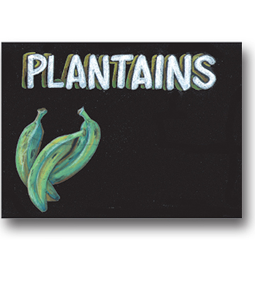 PLANTAINS Produce Blackboard Insert 22"L x 16.375"H