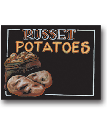 RUSSET  POTATOES Produce Blackboard Insert 22"L x 16.375"H