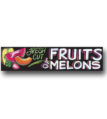 FRUITS & MELONS Produce Chalk Art Sign 33"L x 7.75"H