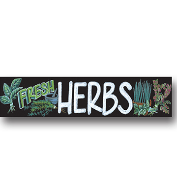 FRESH HERBS Produce Chalk Art Sign 33"L x 7.75"H