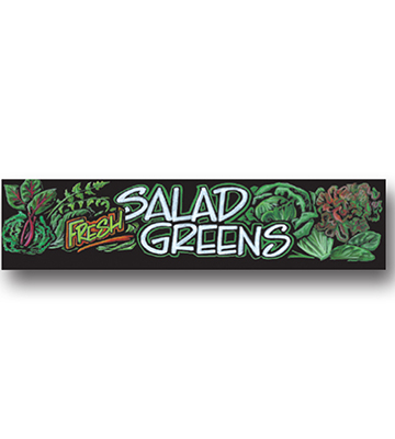 SALAD GREENS Produce Chalk Art Sign 33"L x 7.75"H