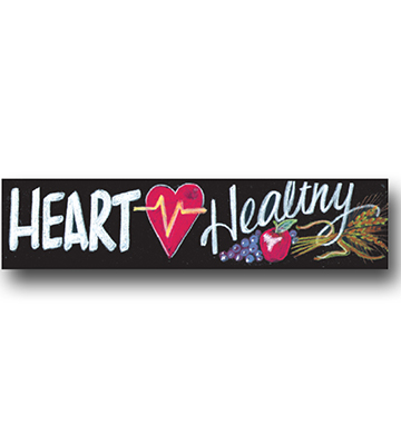 HEART HEALTHY Produce Chalk Art Sign 33"L x 7.75"H
