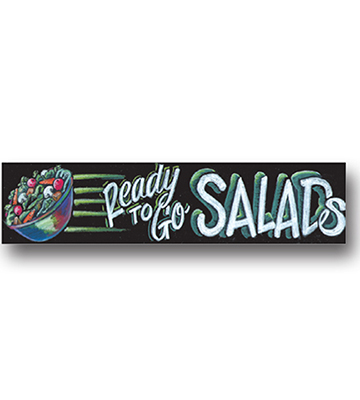 READY TO GO SALADS Produce Chalk Art Sign 33"L x 7.75"H