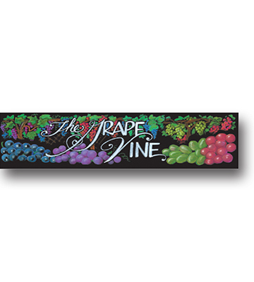 THE GRAPE VINE Produce Chalk Art Sign 33"L x 7.75"H