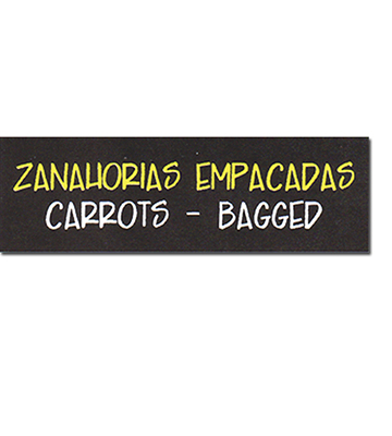 Produce Bilingual Chalk Hand Written Tag Set 4"L x 1.25"H