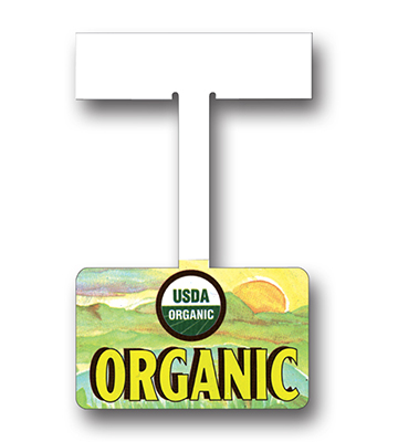 Produce USDA Organic Shelf Dangler 4.375"L x 2.625"H