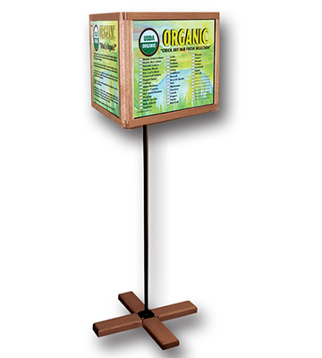 Three-Sided Rotating Sign Stand 22W x 60"H