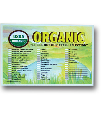 Produce Poster USDA - Organic Selection 24"L x 18"H